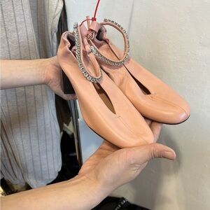 3.1 -Phillip Lim Pink Ballet block heel Flats with Rhinestone Ankle Strap size 7